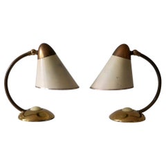Set of Two Mid-Century Modern Bedside Table Lamps or Wall Lights Germany 1950s