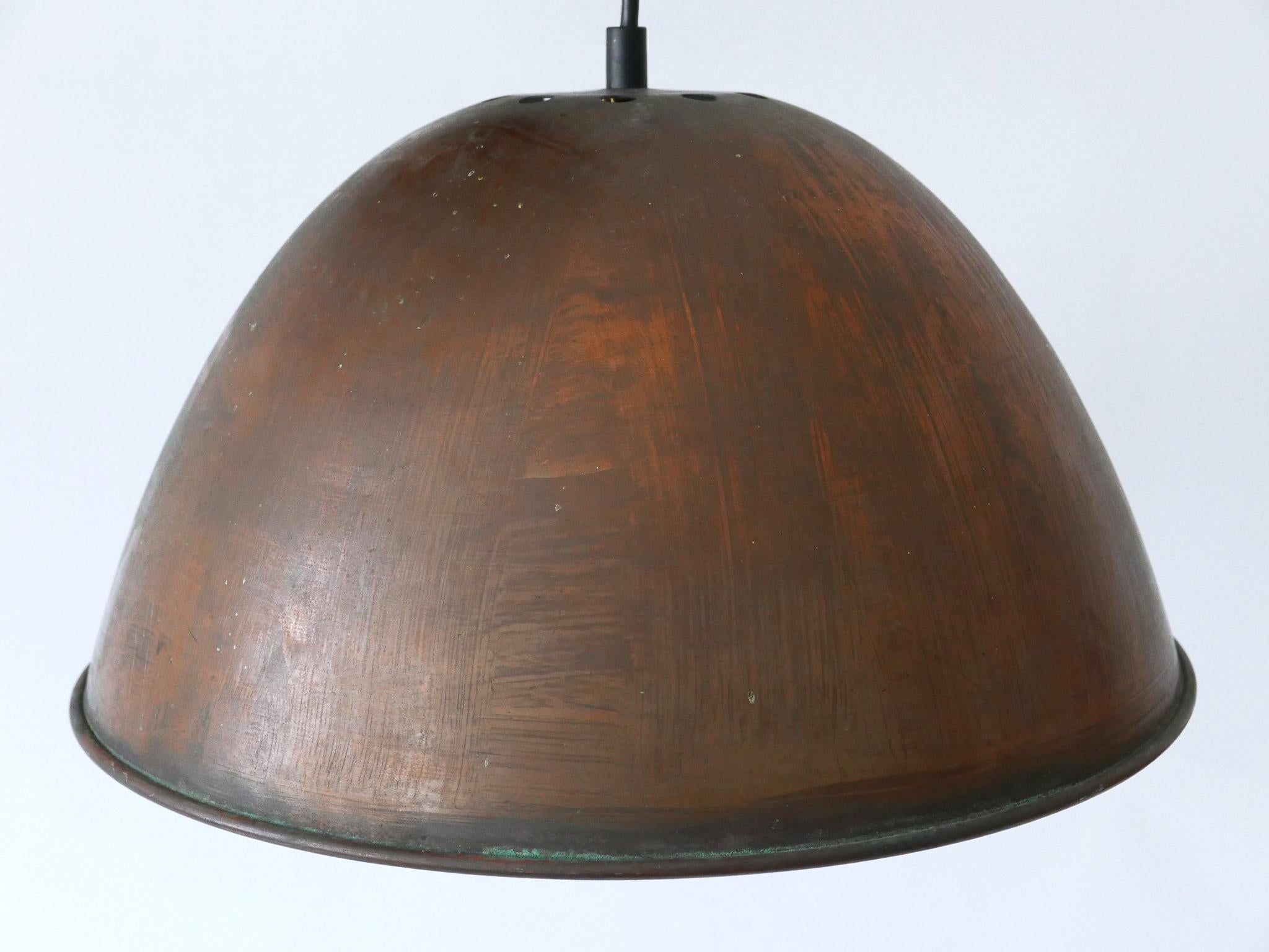 Set of Two Mid-Century Modern Copper Pendant Lamps or Hanging Lights 1950s For Sale 12