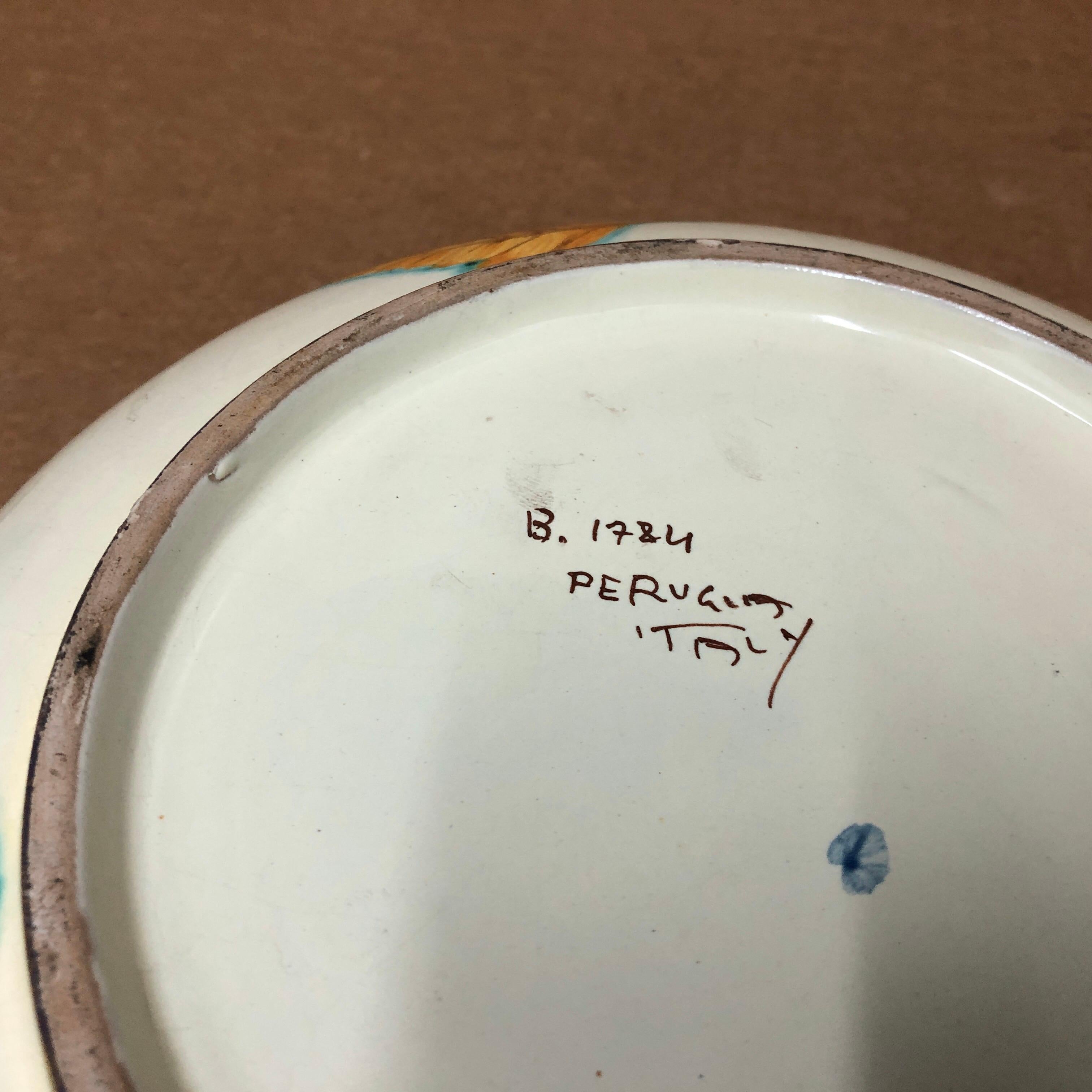 Juego de dos cajas italianas de cerámica moderna de mediados de siglo de Deruta, años 60 en venta 9