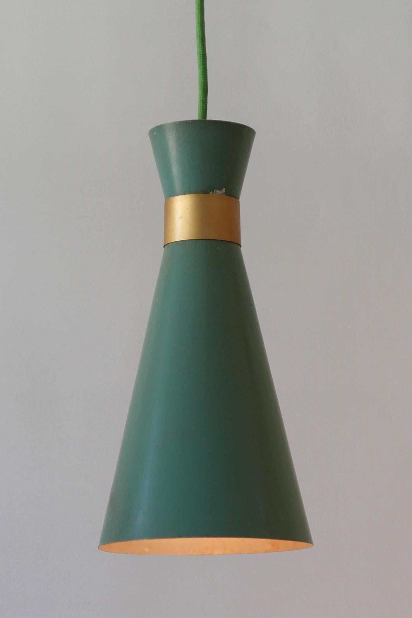 Set of Two Mid-Century Modern Diabolo Pendant Lamps by Bünte & Remmler, 1950s For Sale 2