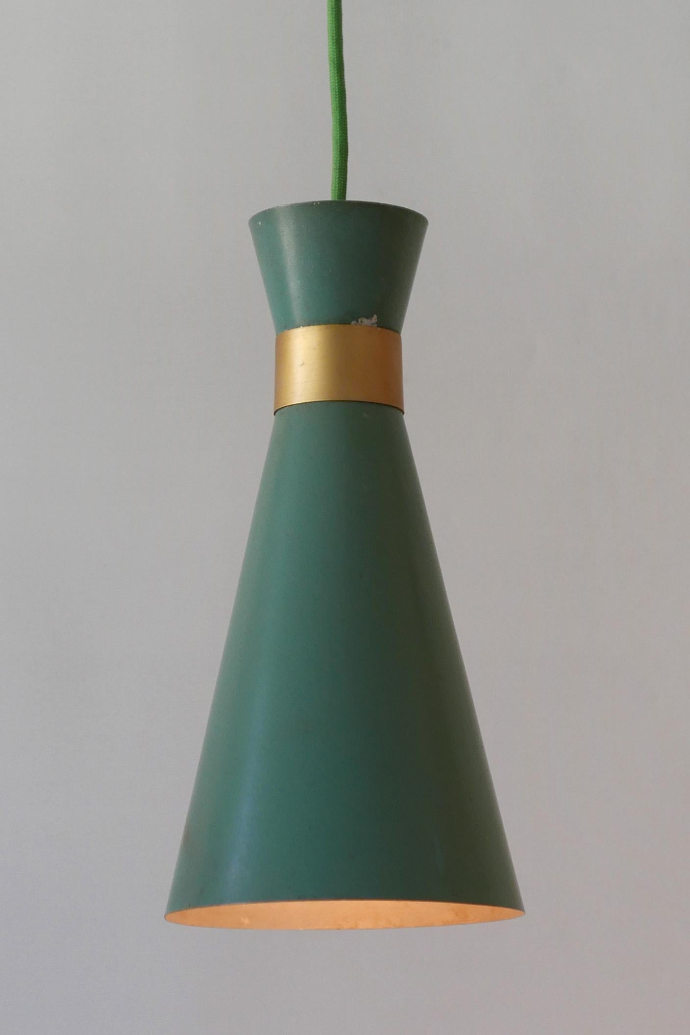 Set di due lampade a sospensione Diabolo di Bünte & Remmler, anni '50, della modernità di metà secolo in vendita 4