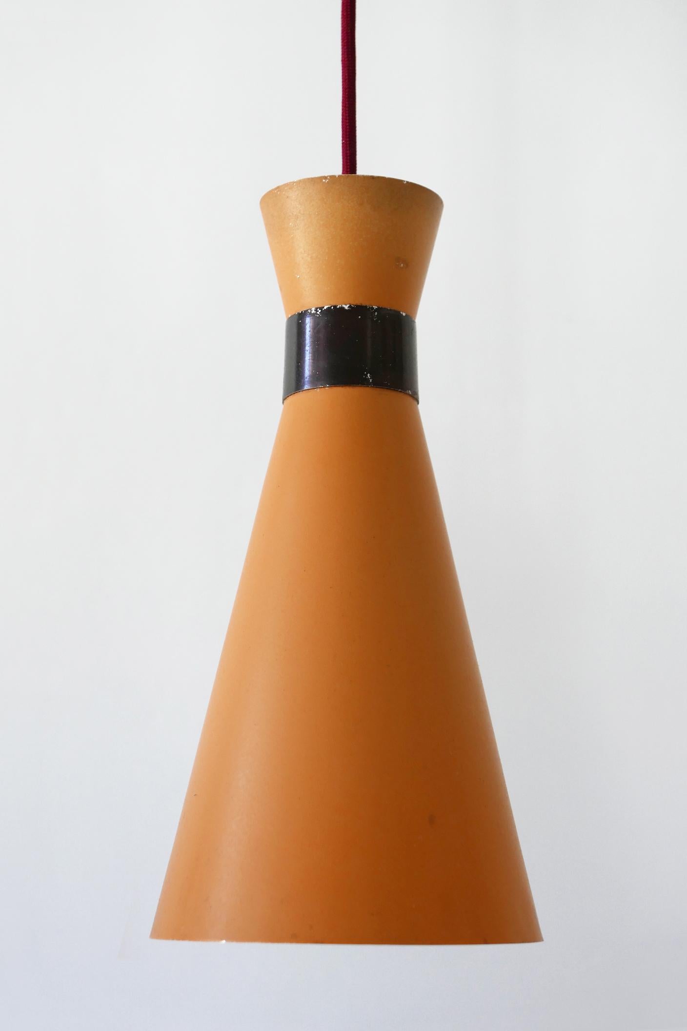 Ottone Set di due lampade a sospensione Diabolo di Bünte & Remmler, anni '50, della modernità di metà secolo in vendita