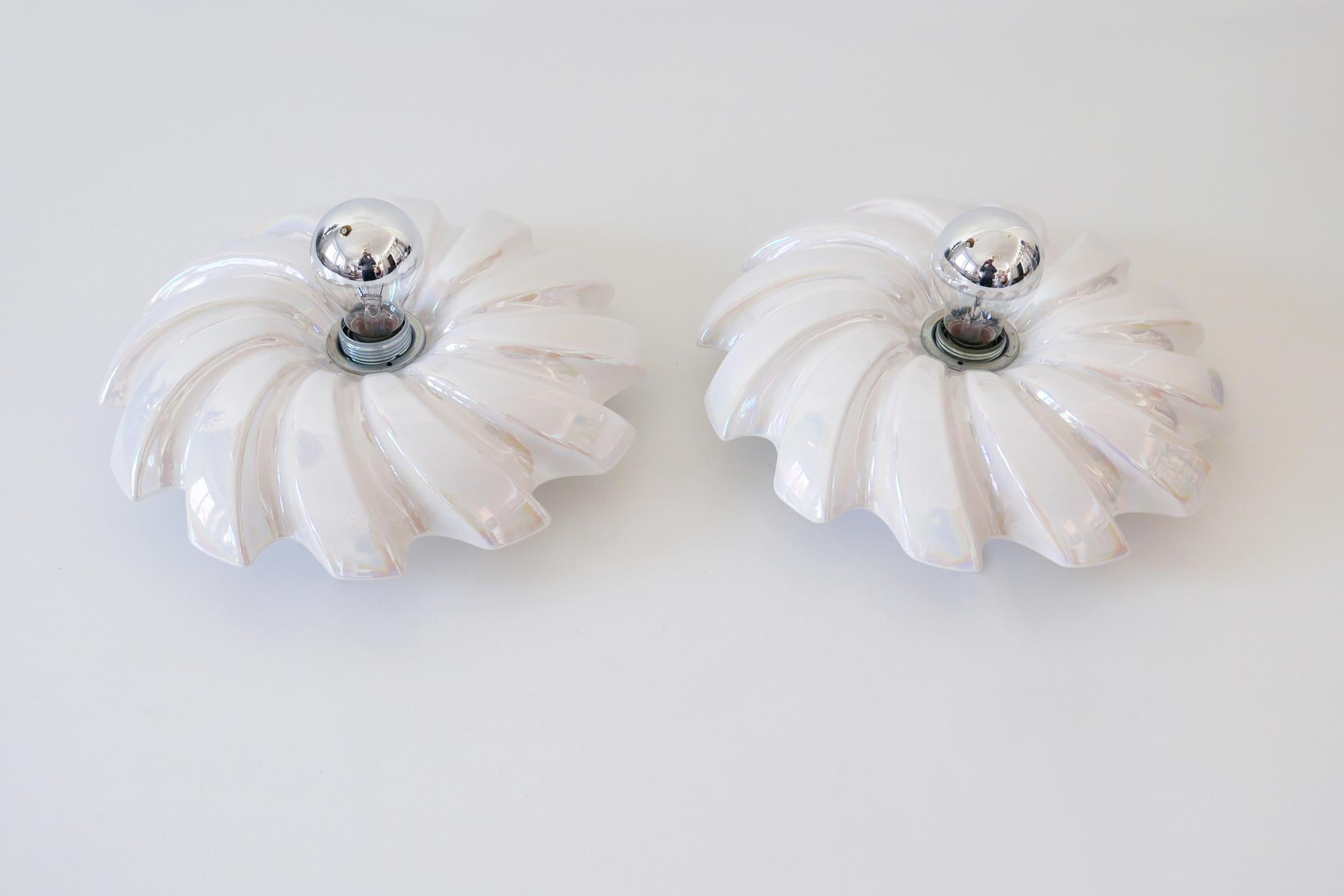 Set of Two Mid-Century Modern Iridescent Glazed PAN Wall Lamps by Goebel Germany For Sale 3