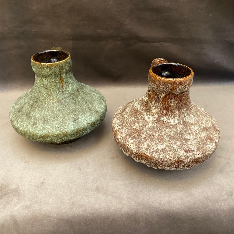 1970s Set of two Mid-Century Modern Lava Ceramic German Jugs For Sale 5