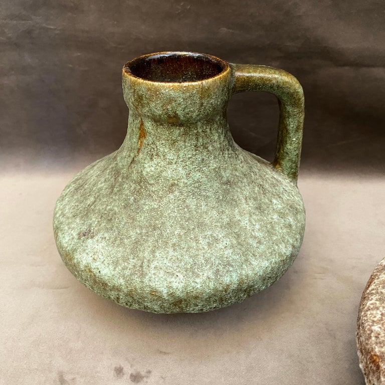Hand-Crafted 1970s Set of two Mid-Century Modern Lava Ceramic German Jugs For Sale