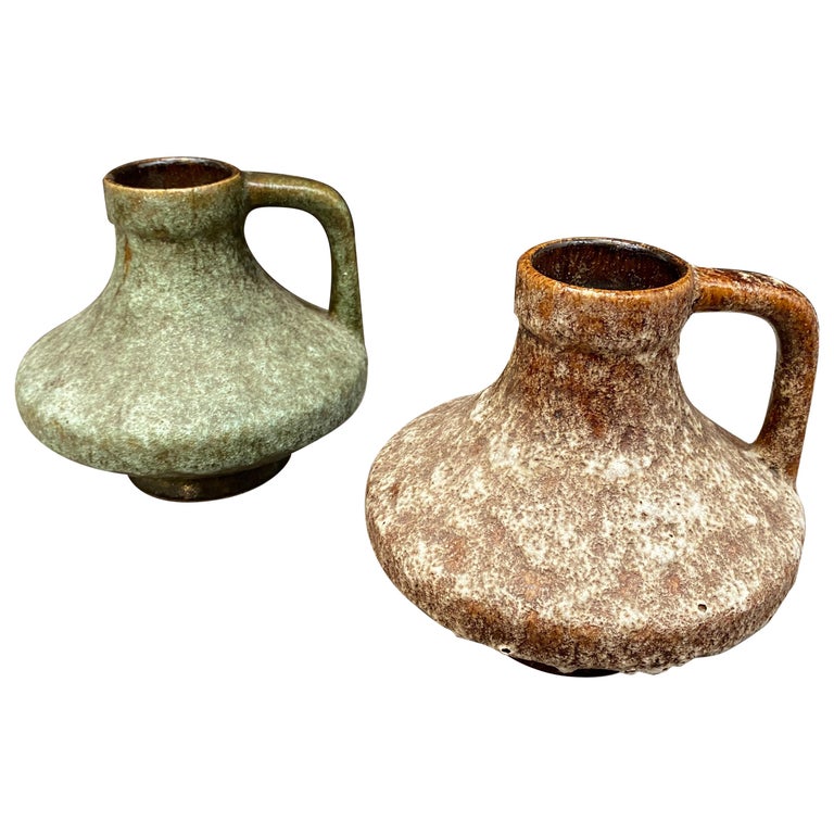 1970s Set of two Mid-Century Modern Lava Ceramic German Jugs For Sale