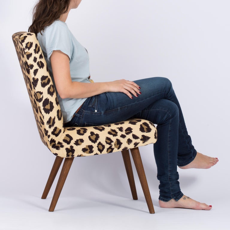 Set of Two Mid-Century Modern Leopard Print Chairs, 1960s, Germany For Sale 4