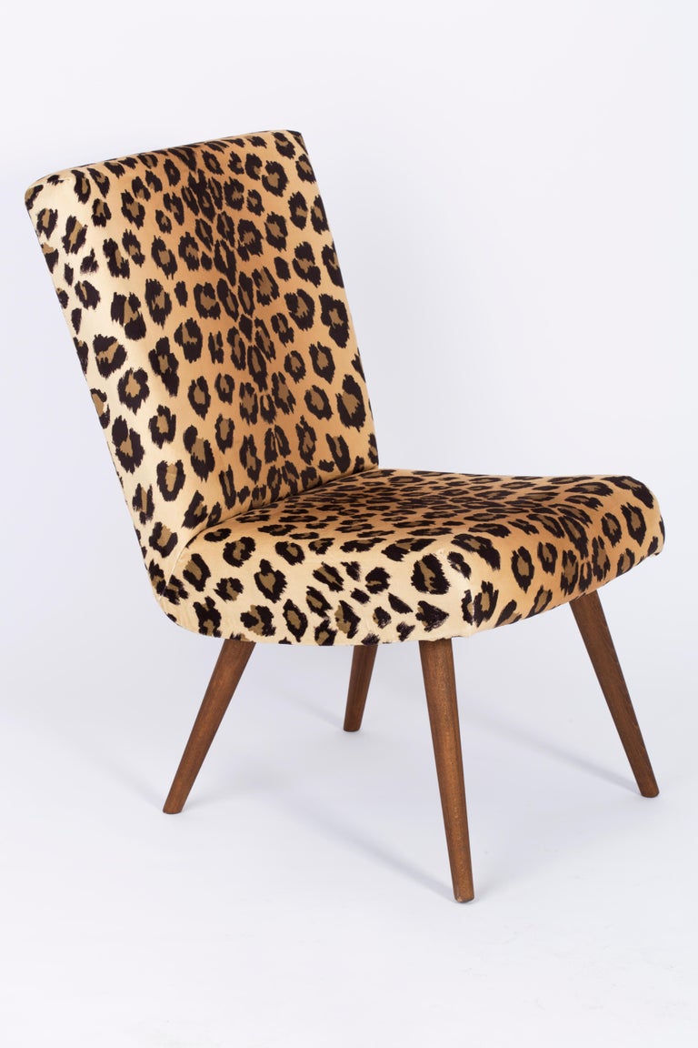 Set of Two Mid-Century Modern Leopard Print Chairs, 1960s, Germany In Excellent Condition For Sale In 05-080 Hornowek, PL