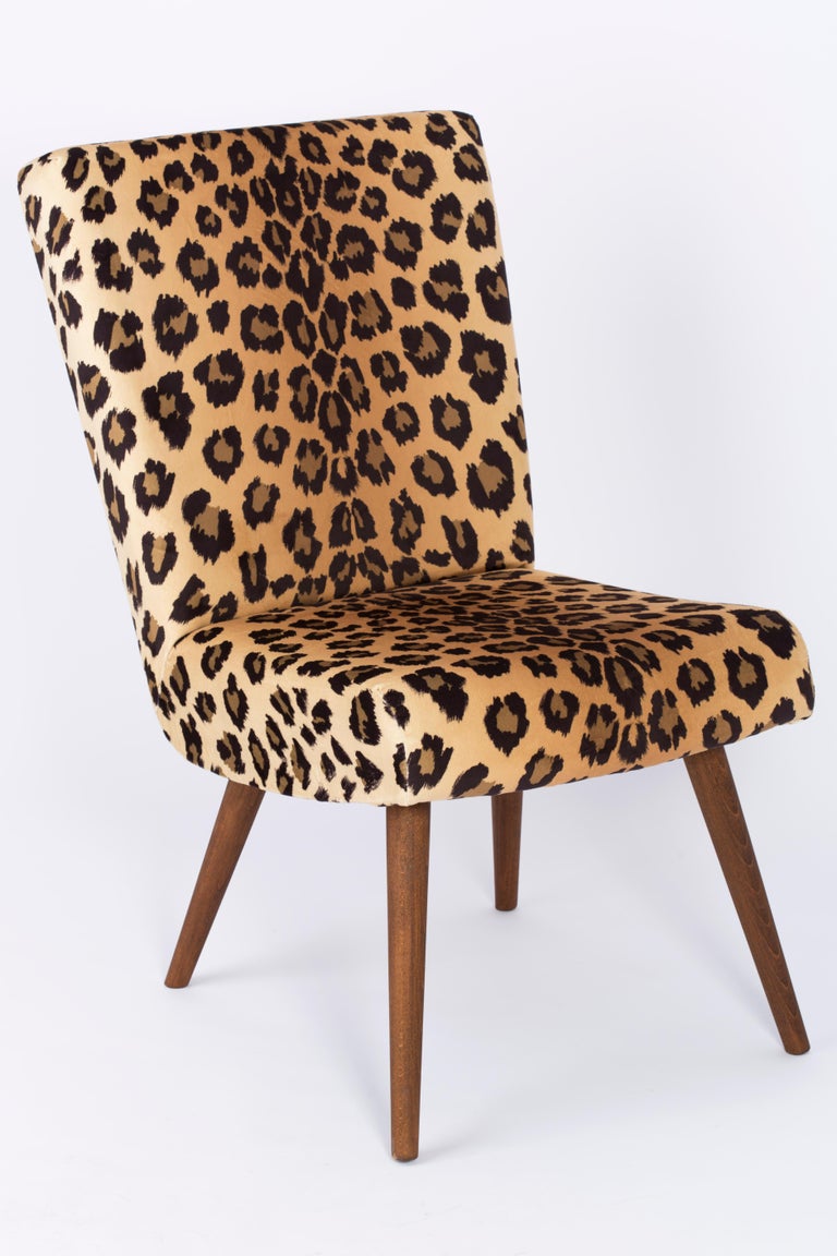 20th Century Set of Two Mid-Century Modern Leopard Print Chairs, 1960s, Germany For Sale