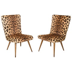 Vintage Set of Two Mid-Century Modern Leopard Print Chairs, 1960s, Germany