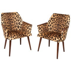 Vintage Set of Two Mid-Century Modern Leopard Print Chairs, 1960s, Germany