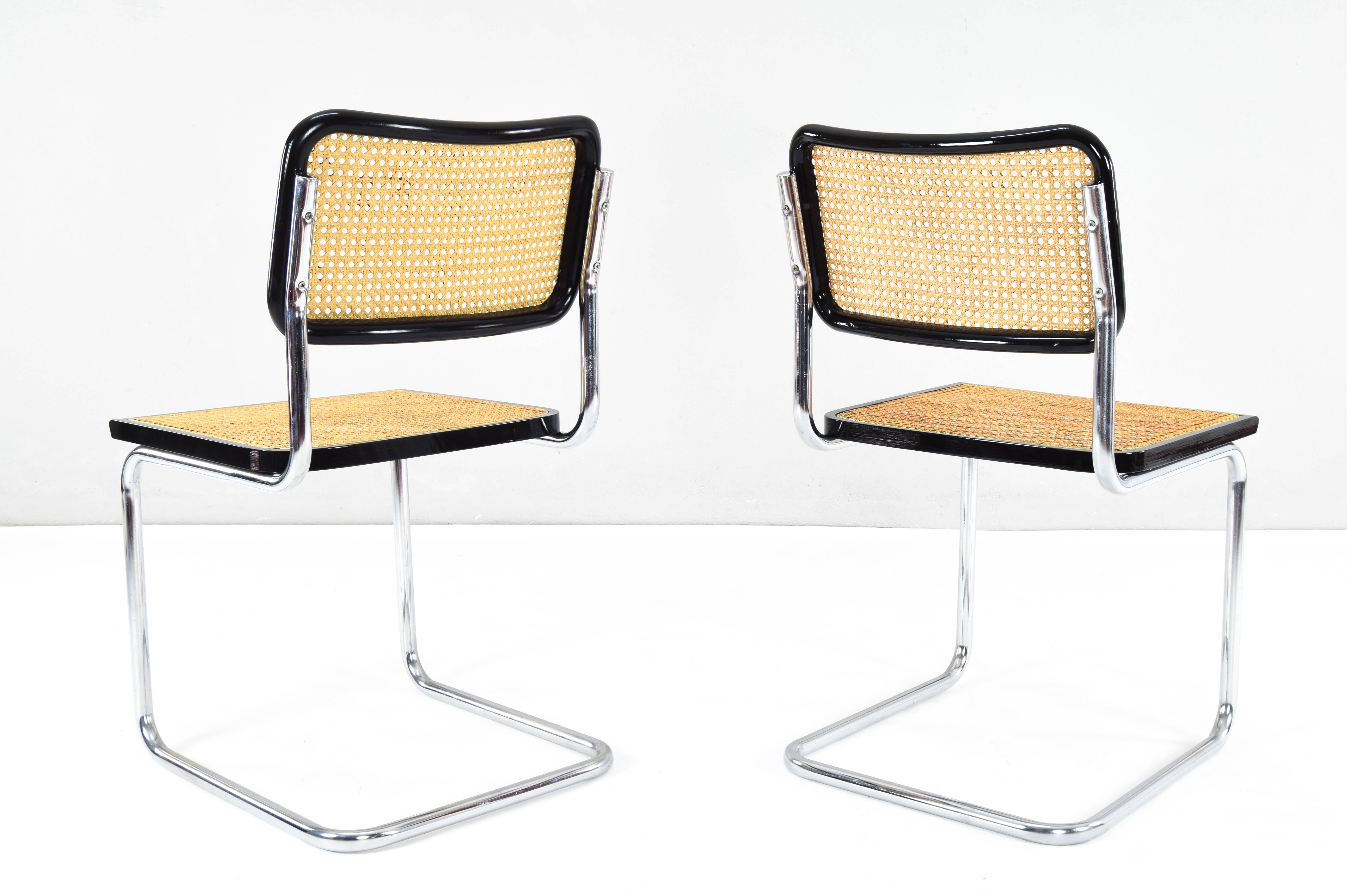 Set of Two Mid-Century Modern Marcel Breuer B32 Cesca Chairs, Italy 1970s 4
