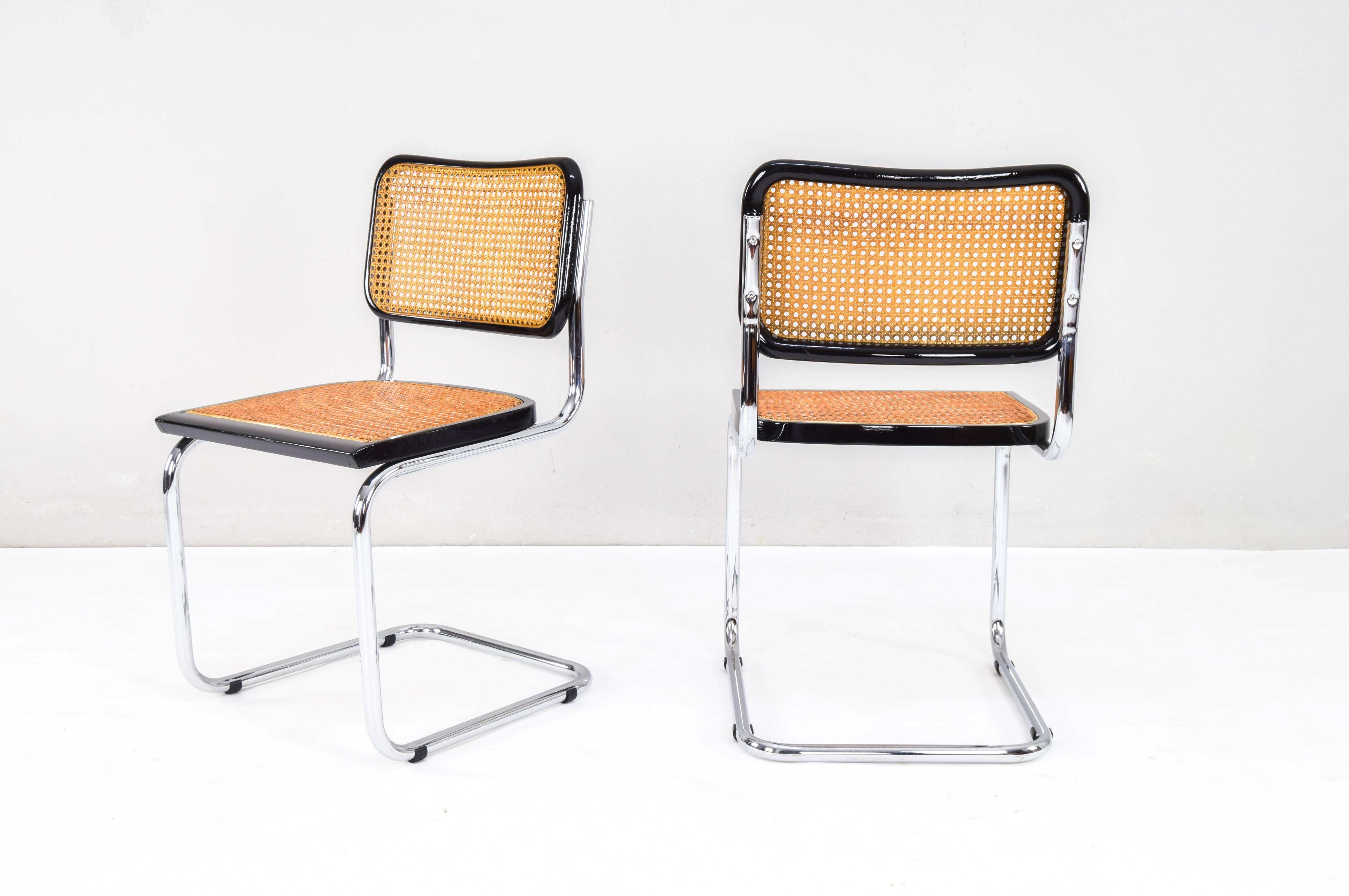 Set of Two Mid-Century Modern Marcel Breuer B32 Cesca Chair, Italy 1970s In Good Condition In Escalona, Toledo