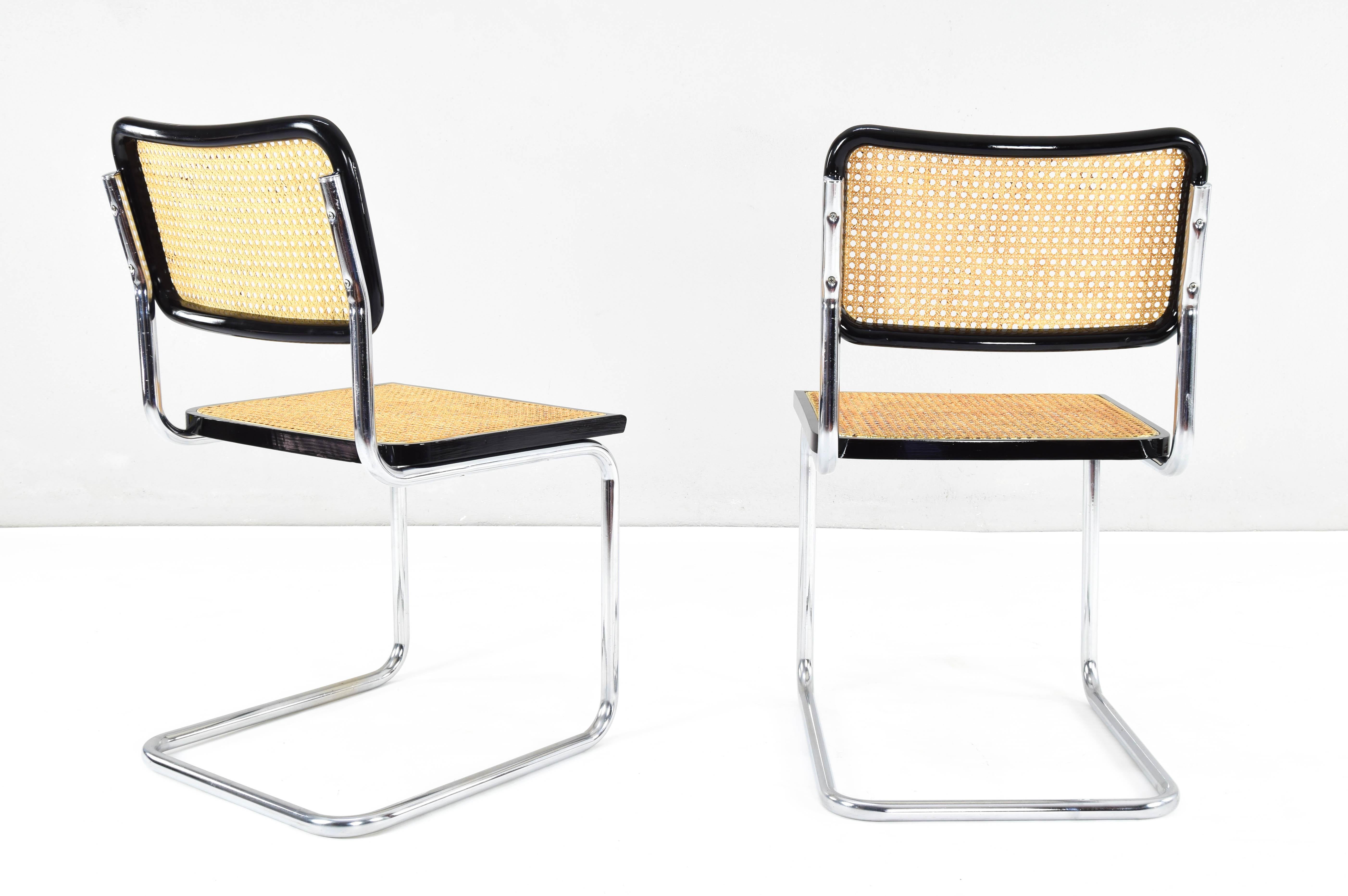 Set of Two Mid-Century Modern Marcel Breuer B32 Cesca Chairs, Italy 1970s 2