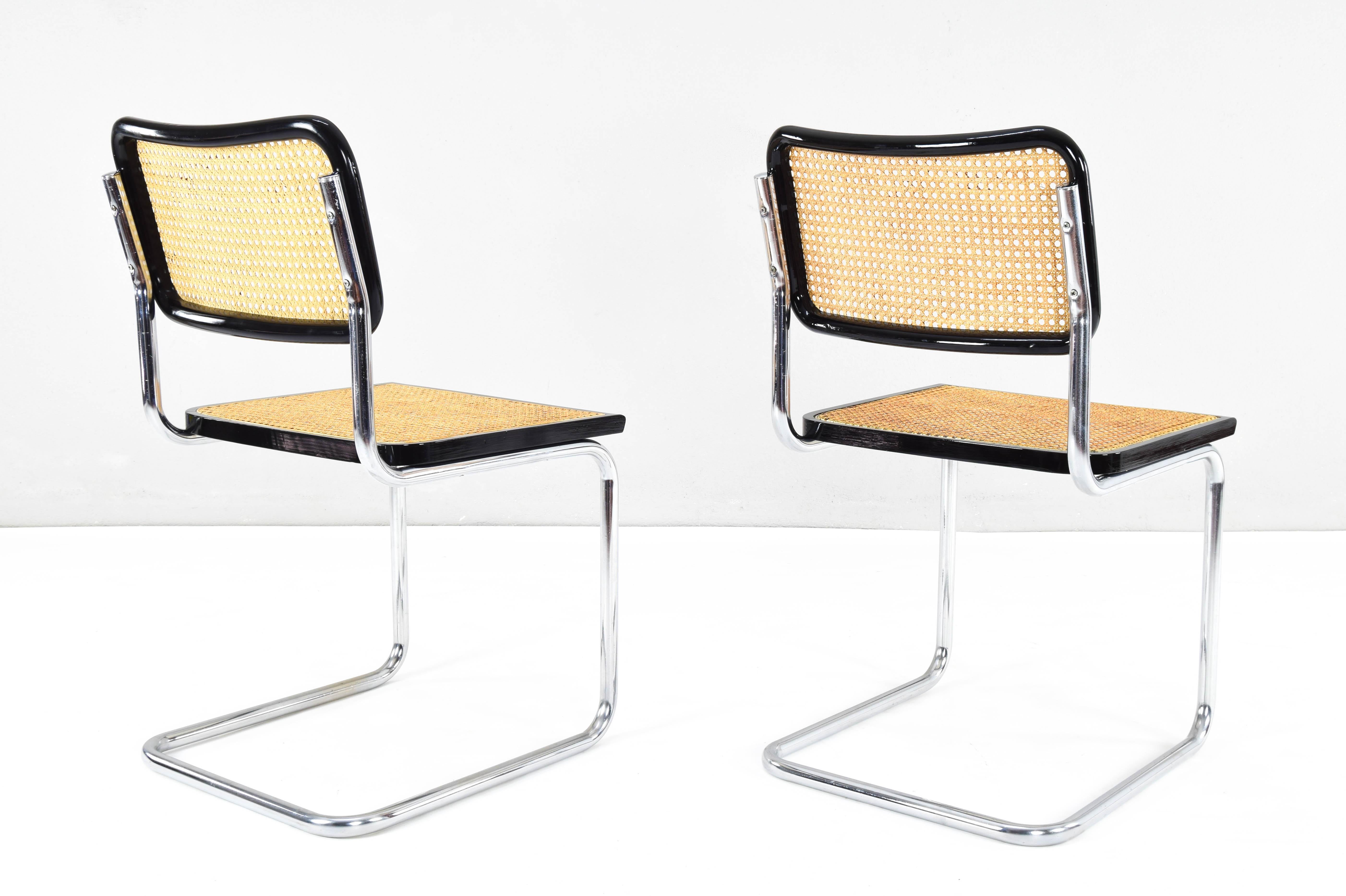 Set of Two Mid-Century Modern Marcel Breuer B32 Cesca Chairs, Italy 1970s 3