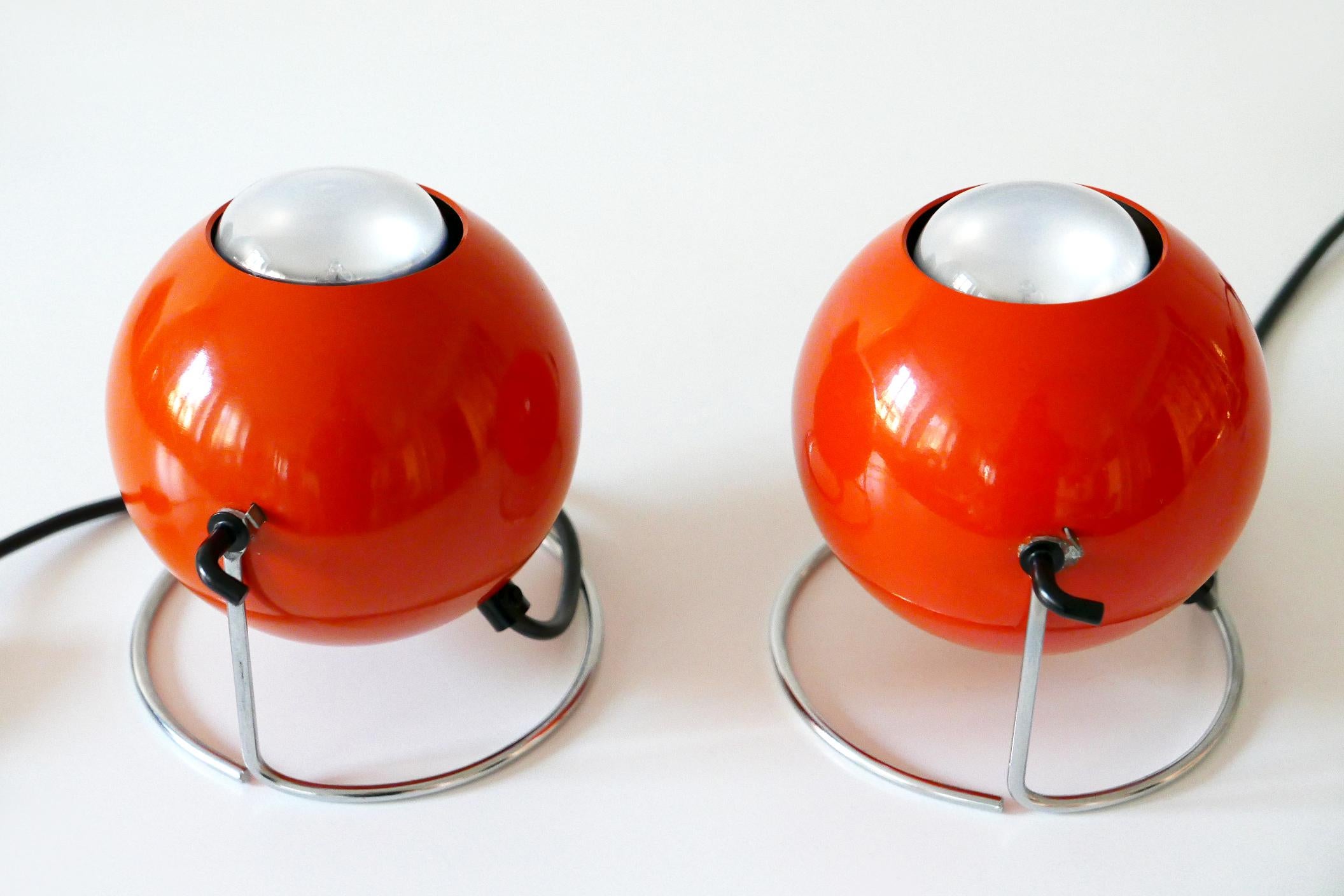 Set of Two Mid-Century Modern Metal 'Eye' Table Lamps, ERCO, 1960s-1970s Germany For Sale 4