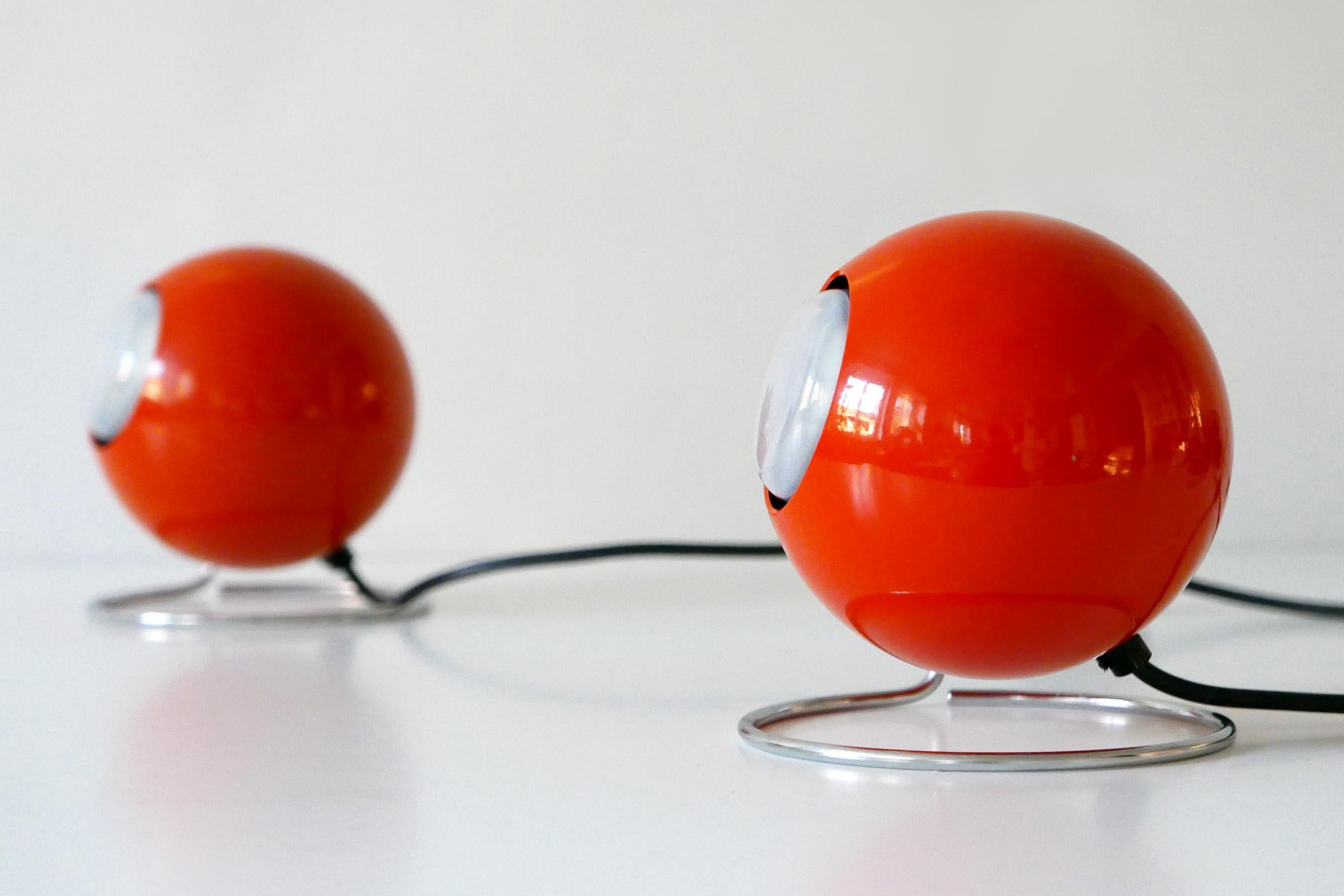 Set of Two Mid-Century Modern Metal 'Eye' Table Lamps, ERCO, 1960s-1970s Germany For Sale 8