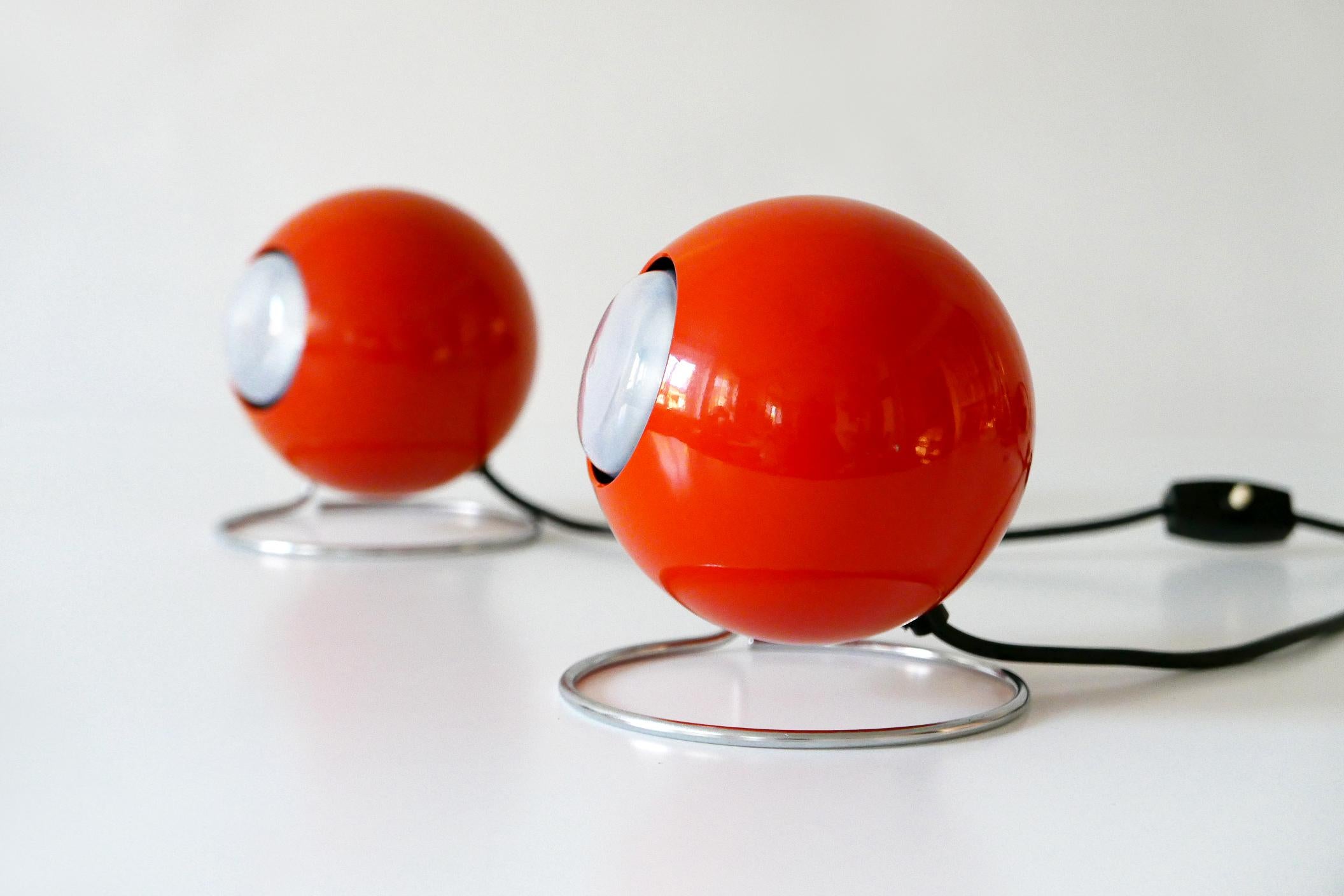 Set of Two Mid-Century Modern Metal 'Eye' Table Lamps, ERCO, 1960s-1970s Germany For Sale 9