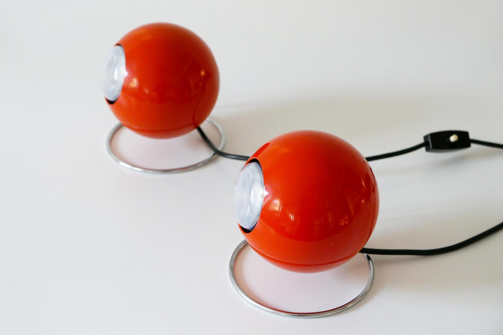 Set of Two Mid-Century Modern Metal 'Eye' Table Lamps, ERCO, 1960s-1970s Germany For Sale 10