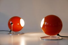 Set of Two Mid-Century Modern Metal 'Eye' Table Lamps, ERCO, 1960s-1970s Germany