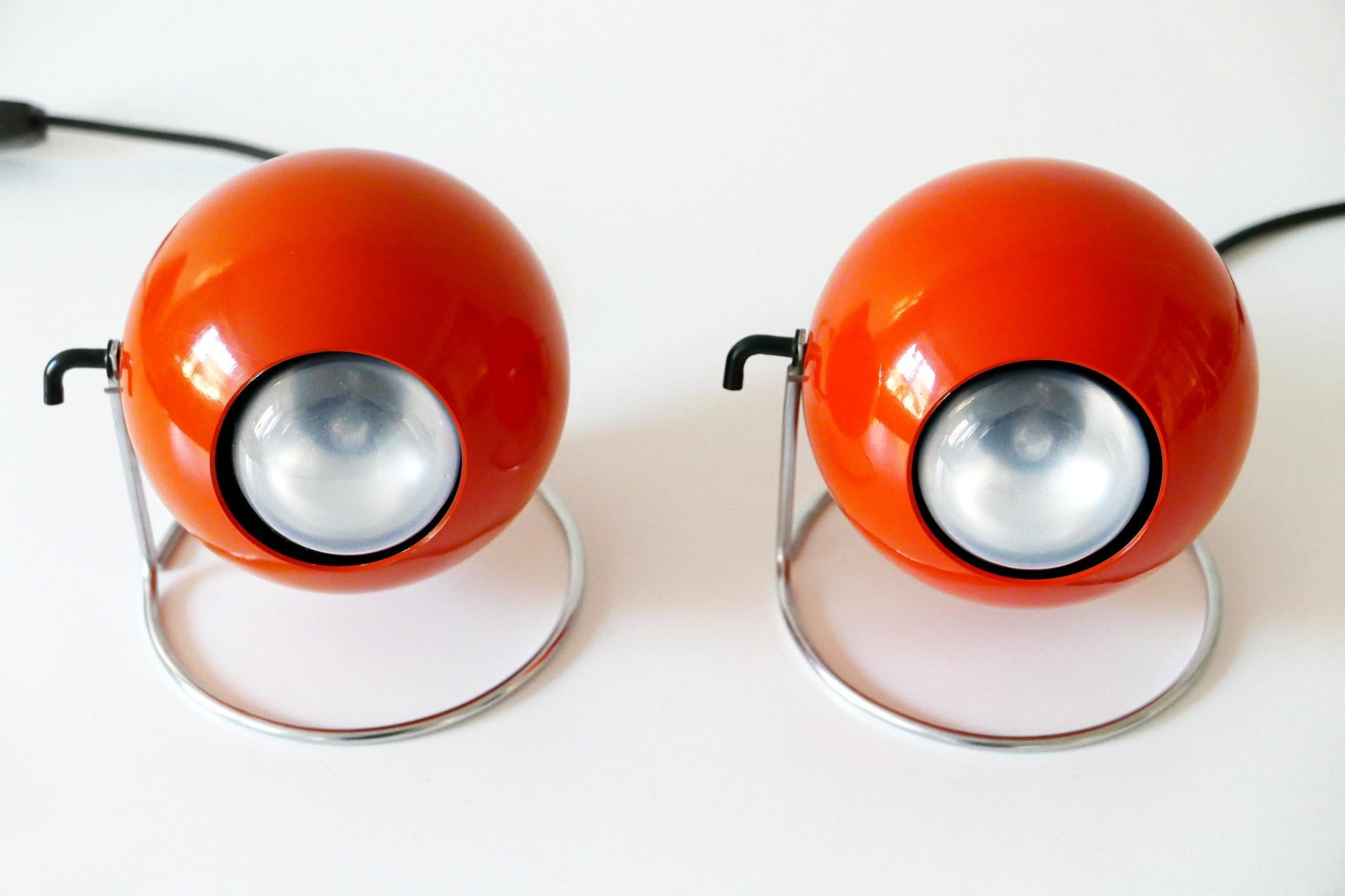 Lot de deux lampes de table 'Eye' en métal:: ERCO:: années 1960-1970 Allemagne en vente 1