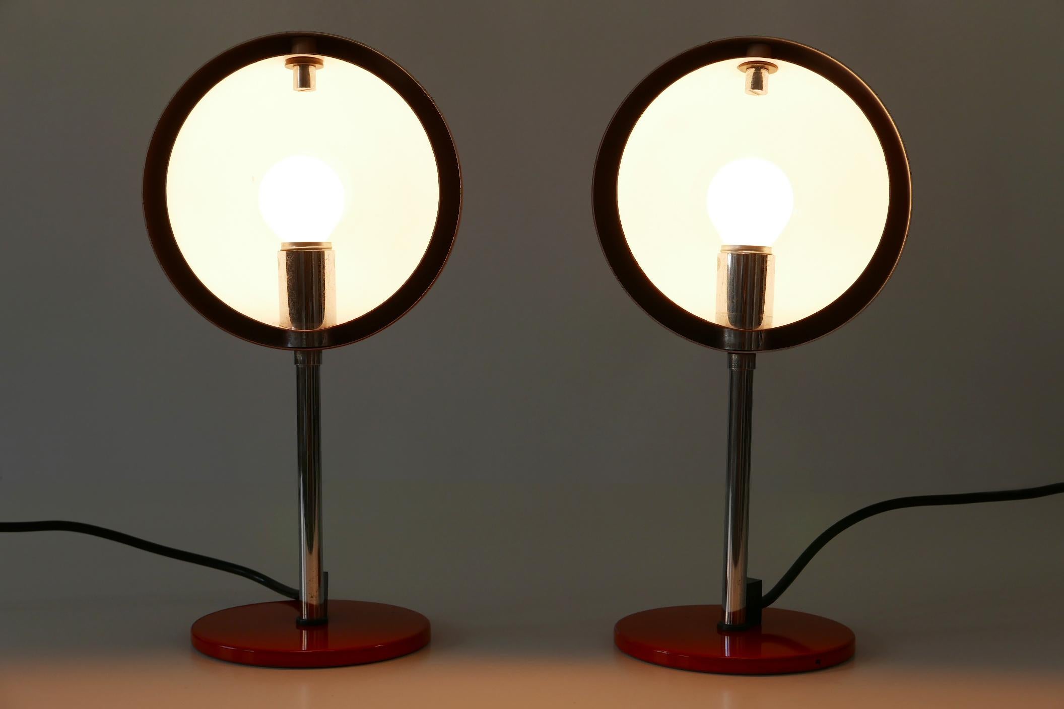 Set of Two Mid-Century Modern Moon Table Lamps by Hustadt-Leuchten 1960s Germany For Sale 3