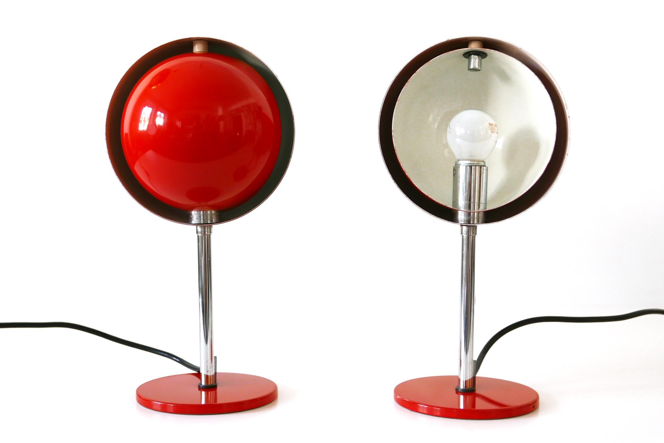 Set of Two Mid-Century Modern Moon Table Lamps by Hustadt-Leuchten 1960s Germany For Sale 4