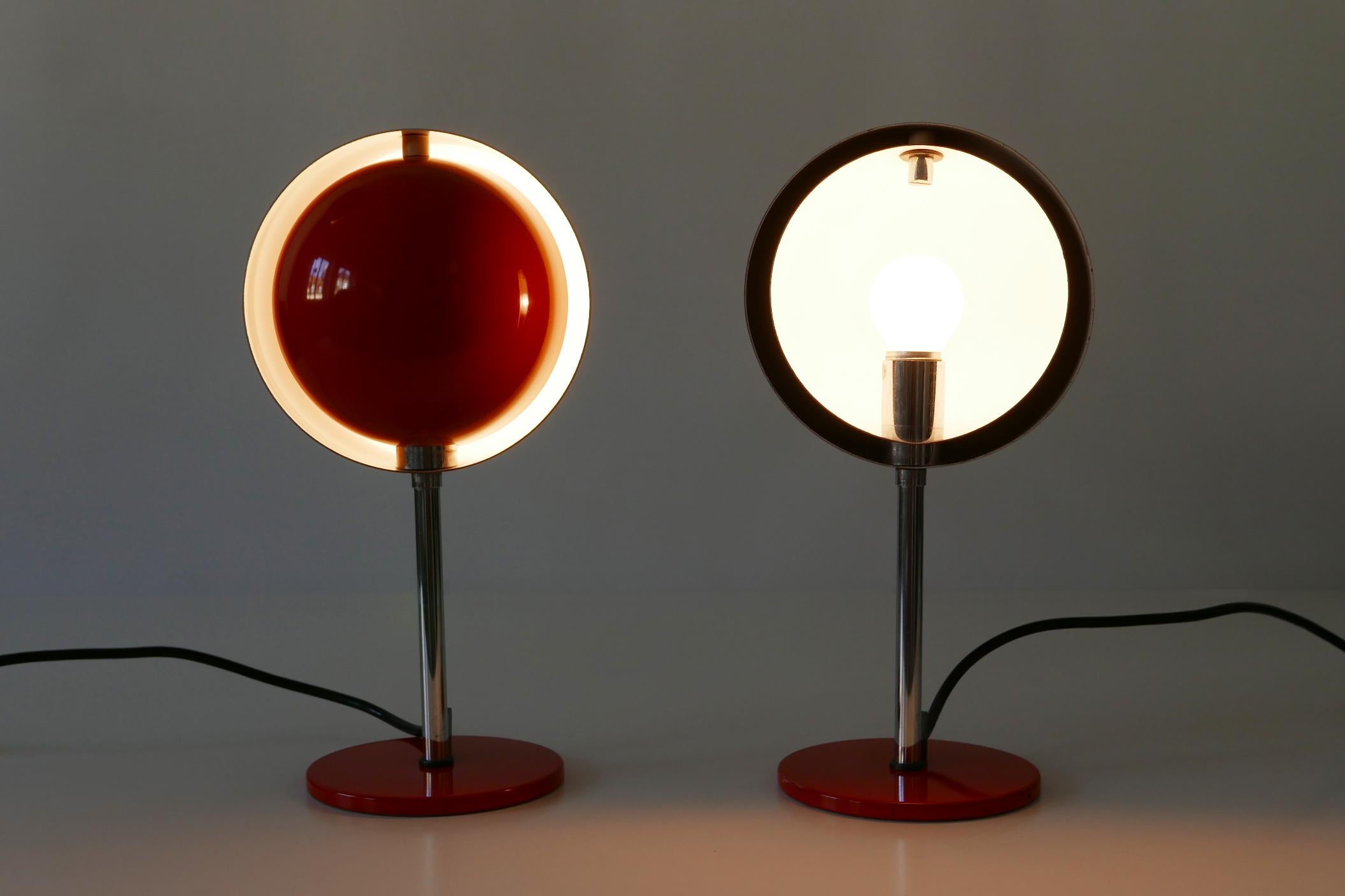 Set of Two Mid-Century Modern Moon Table Lamps by Hustadt-Leuchten 1960s Germany For Sale 5