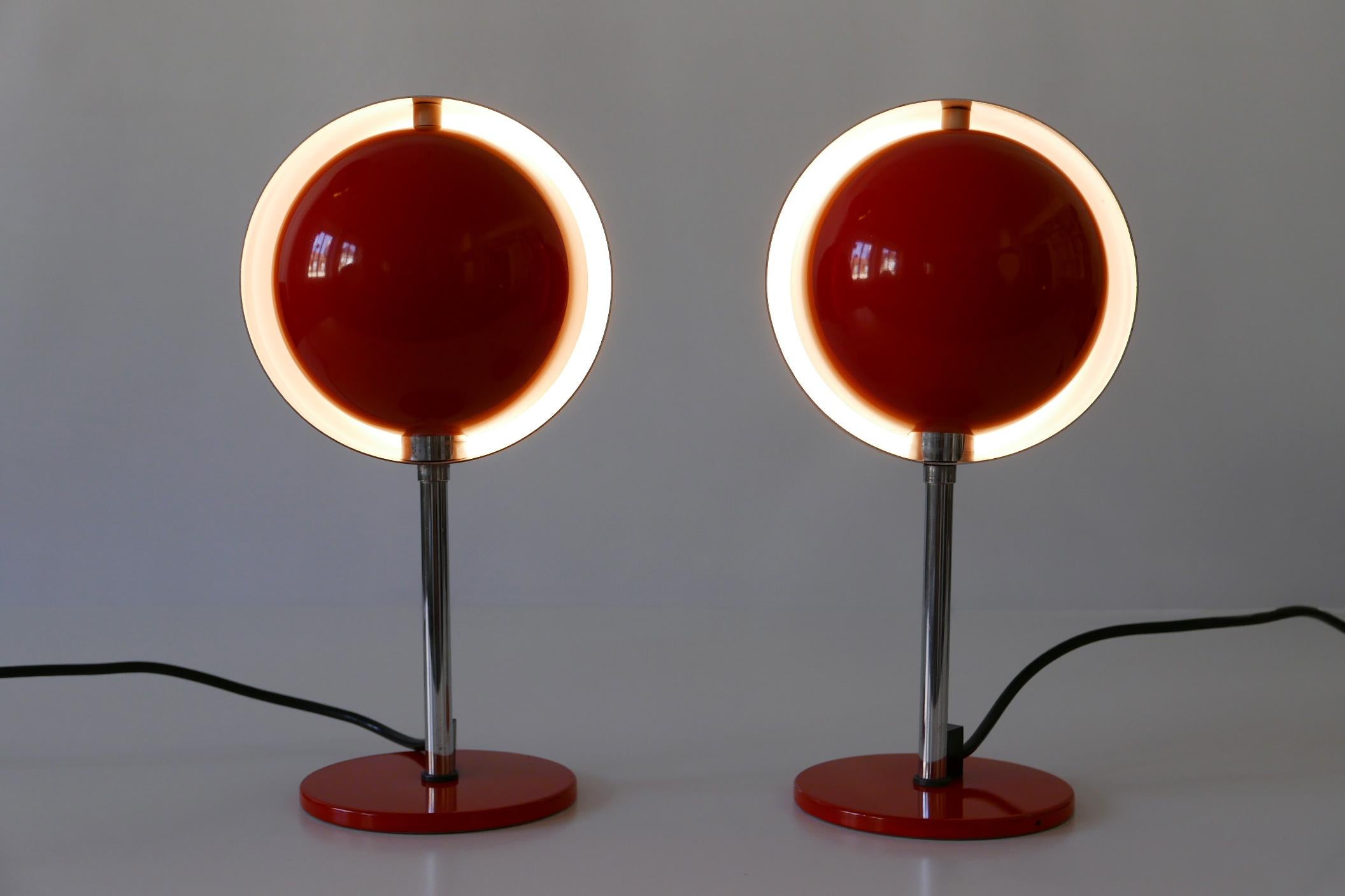 Mid-20th Century Set of Two Mid-Century Modern Moon Table Lamps by Hustadt-Leuchten 1960s Germany For Sale