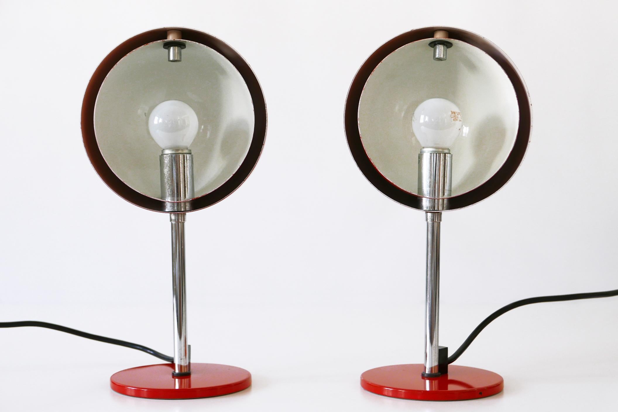 Set of Two Mid-Century Modern Moon Table Lamps by Hustadt-Leuchten 1960s Germany For Sale 2