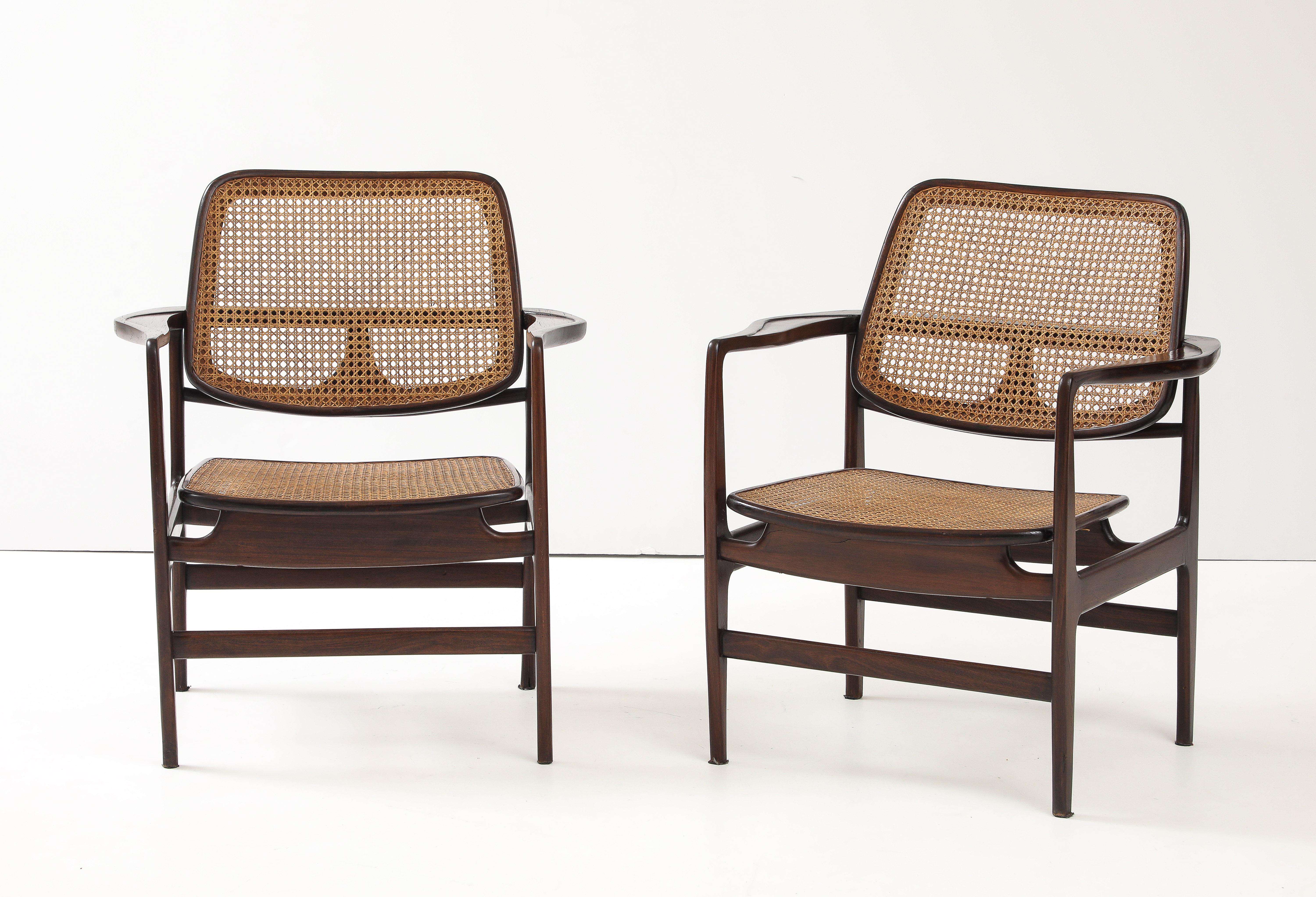 Canna Set di due poltrone Oscar di Sergio Rodrigues, Brasile, 1956 in vendita