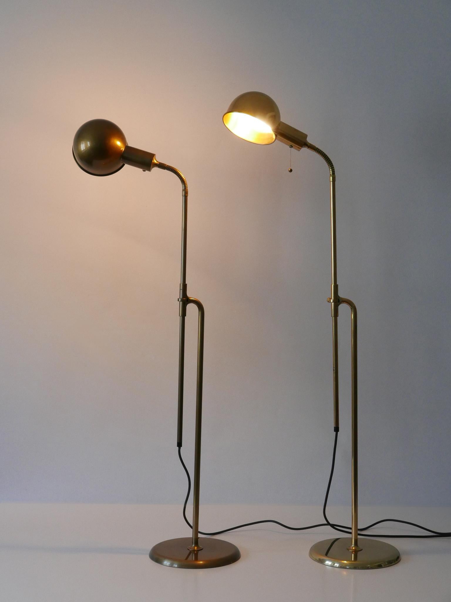 Set of Two Mid-Century Modern Reading Floor Lamps 'Bola' by Florian Schulz 1970s For Sale 6