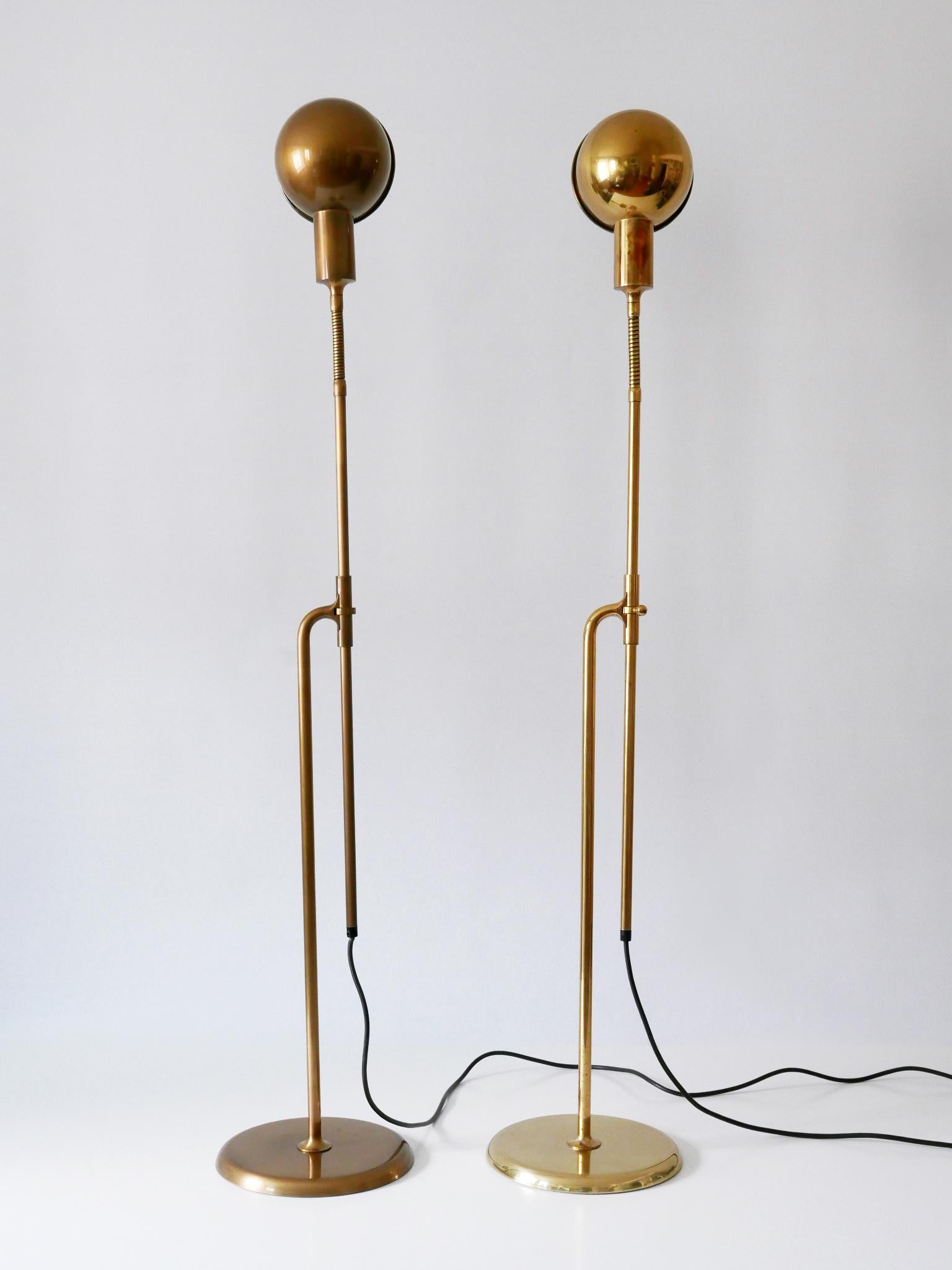 Set of Two Mid-Century Modern Reading Floor Lamps 'Bola' by Florian Schulz 1970s For Sale 7