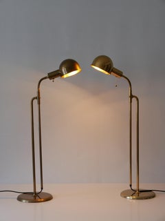 Set of Two Mid-Century Modern Reading Floor Lamps 'Bola' by Florian Schulz 1970s
