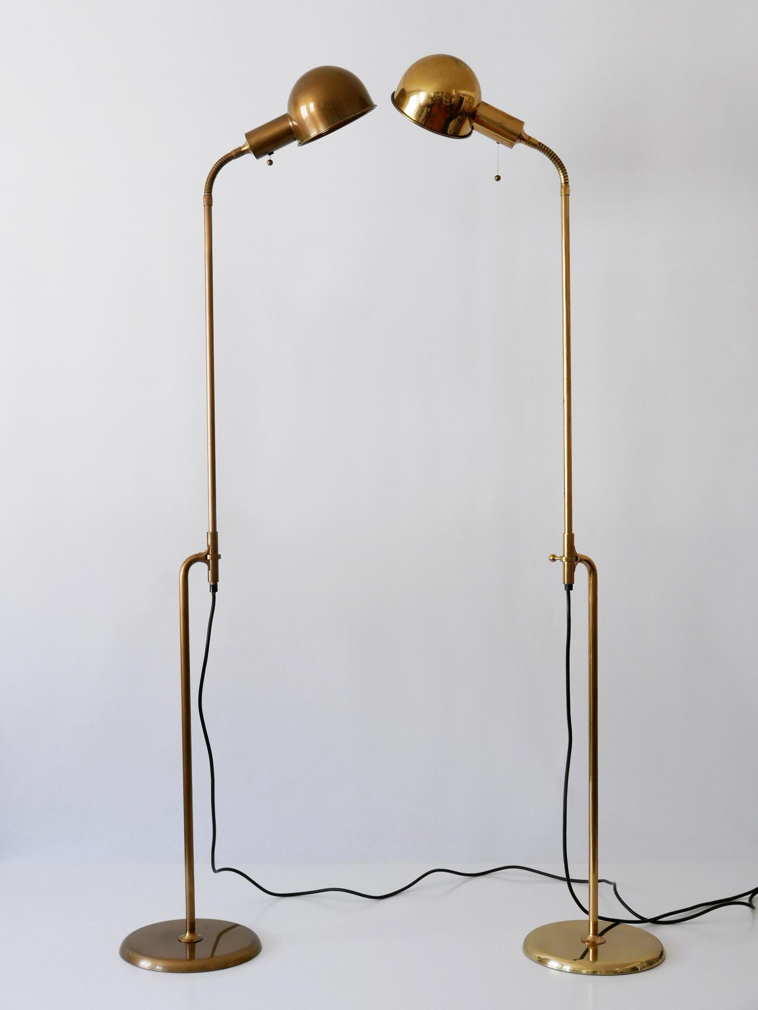 German Set of Two Mid-Century Modern Reading Floor Lamps 'Bola' by Florian Schulz 1970s For Sale