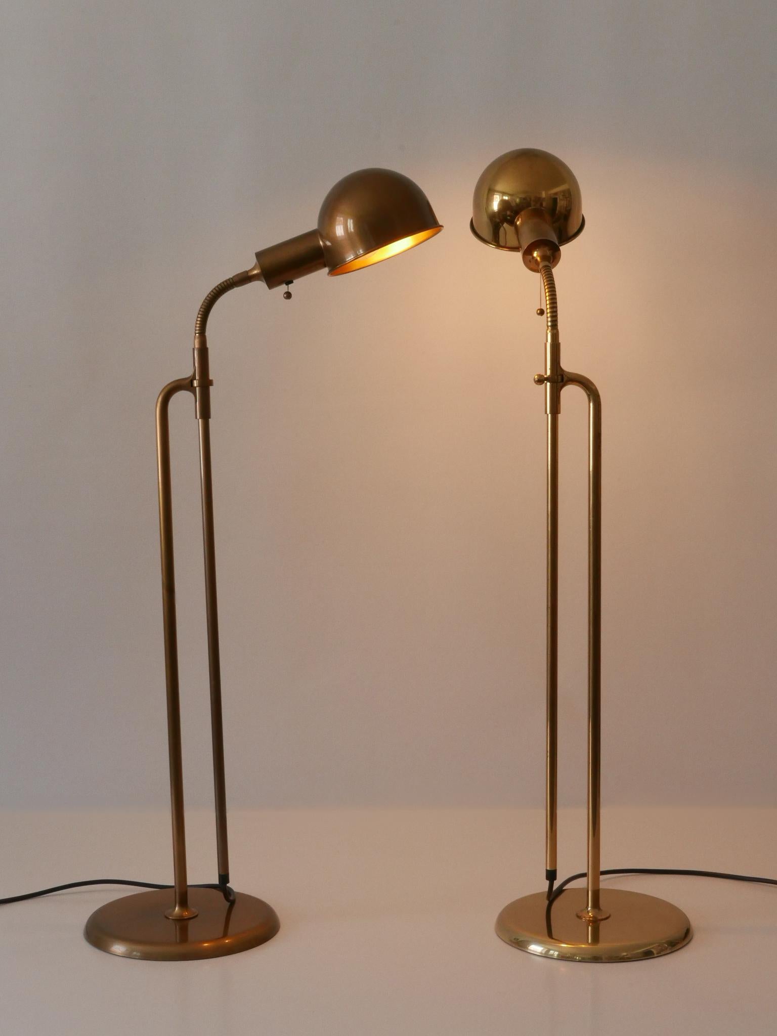 Set of Two Mid-Century Modern Reading Floor Lamps 'Bola' by Florian Schulz 1970s In Good Condition For Sale In Munich, DE