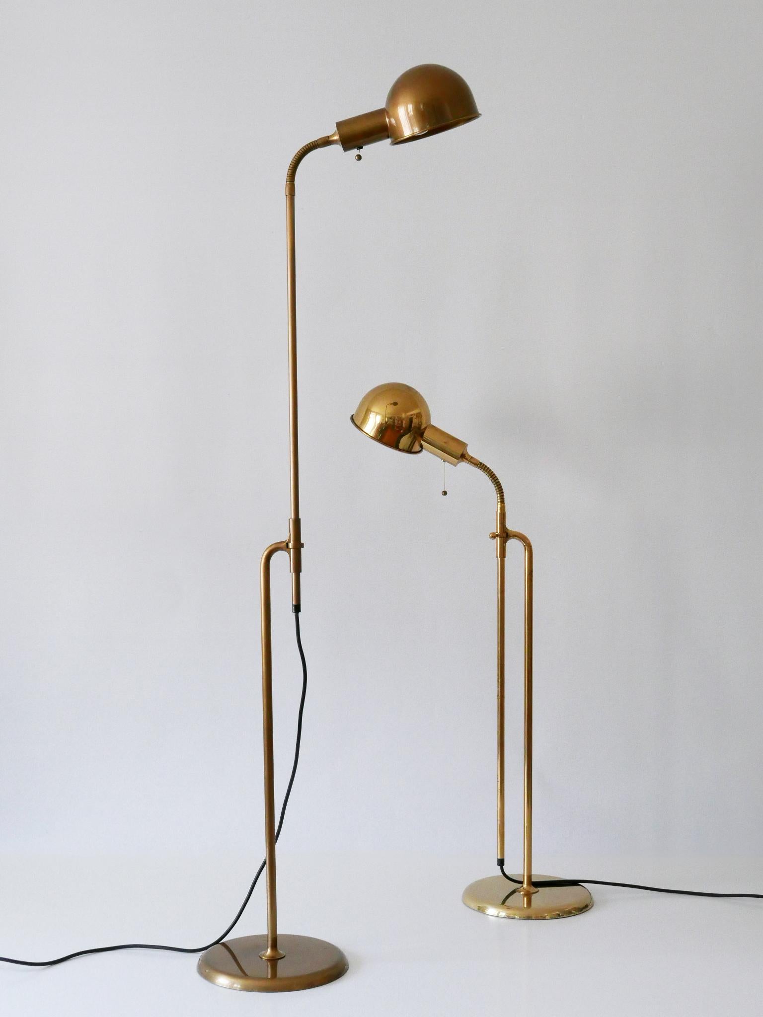 Late 20th Century Set of Two Mid-Century Modern Reading Floor Lamps 'Bola' by Florian Schulz 1970s For Sale