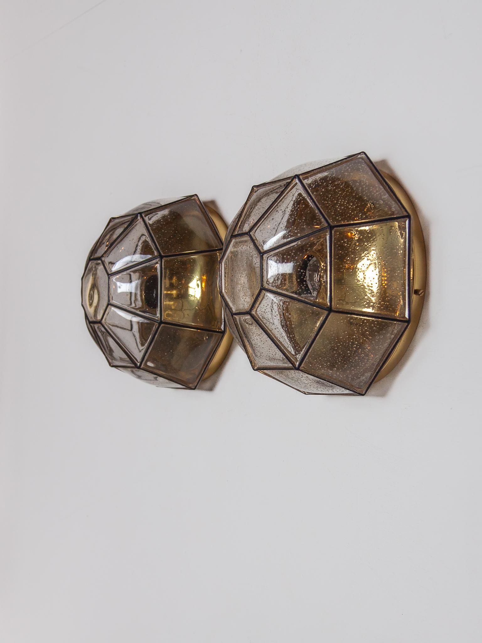 Set of Two Mid-Century Modern Sconces by Glashütte Limburg, Germany  For Sale 1