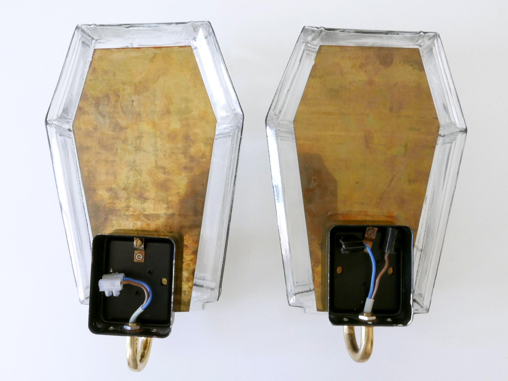 Set of Two Mid-Century Modern Sconces or Wall Fixtures by Glashütte Limburg For Sale 13