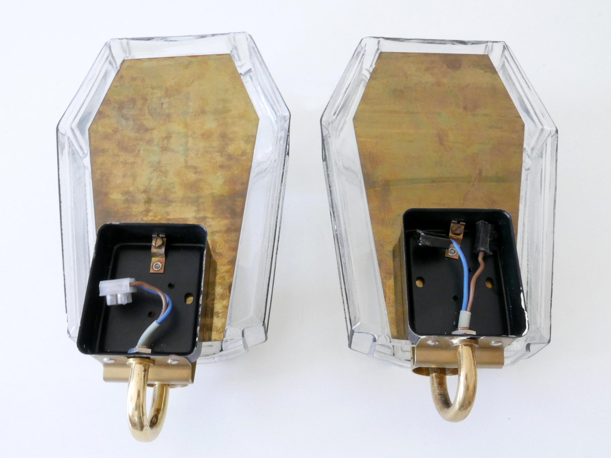 Set of Two Mid-Century Modern Sconces or Wall Fixtures by Glashütte Limburg For Sale 14