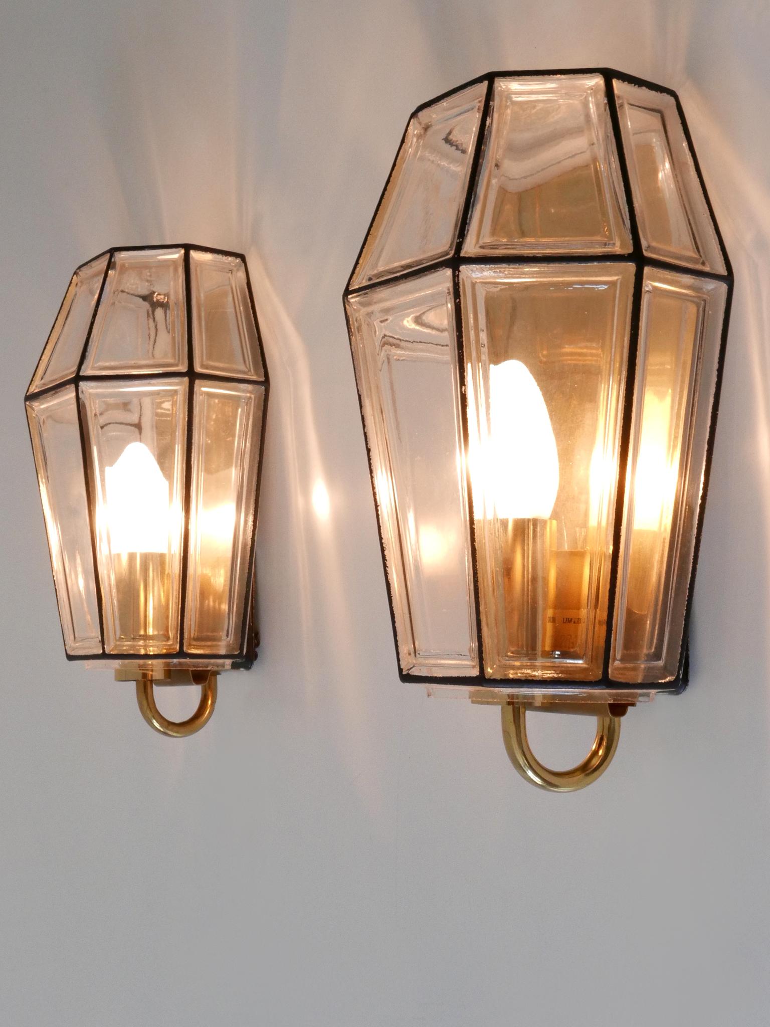 Set of Two Mid-Century Modern Sconces or Wall Fixtures by Glashütte Limburg In Good Condition For Sale In Munich, DE