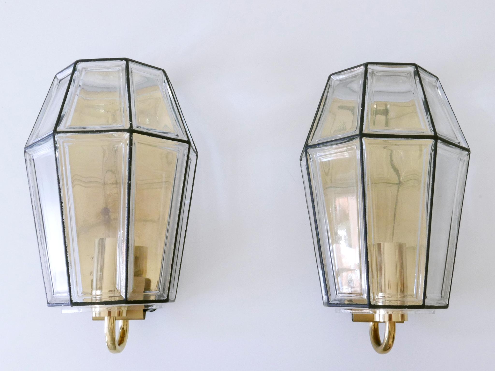 Set of Two Mid-Century Modern Sconces or Wall Fixtures by Glashütte Limburg For Sale 1