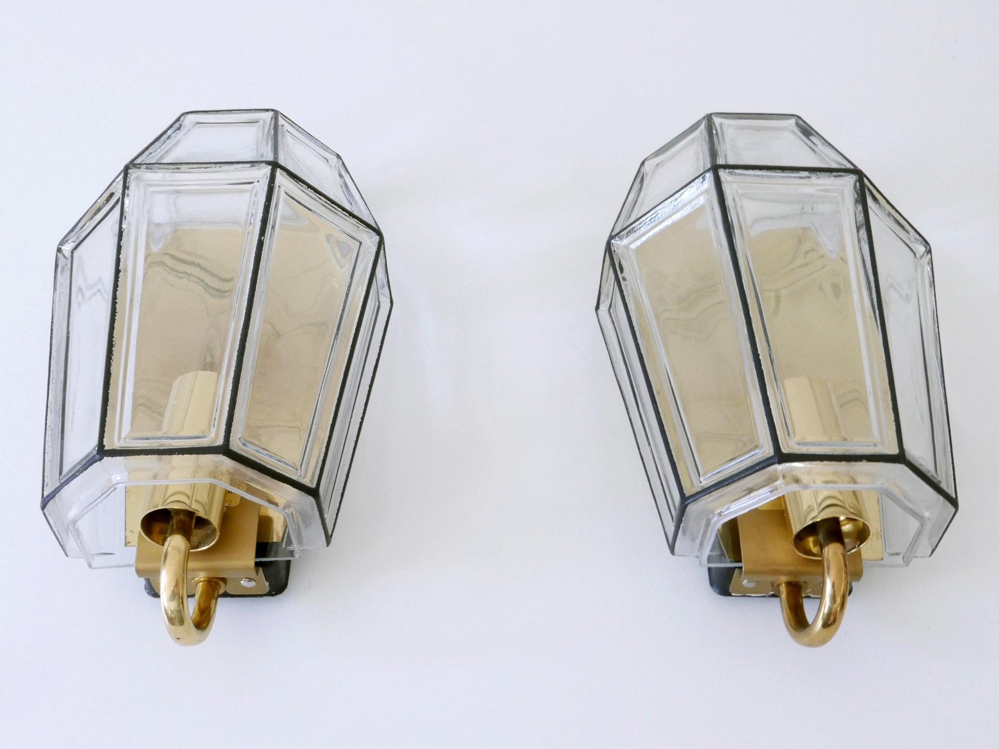 Set of Two Mid-Century Modern Sconces or Wall Fixtures by Glashütte Limburg For Sale 2