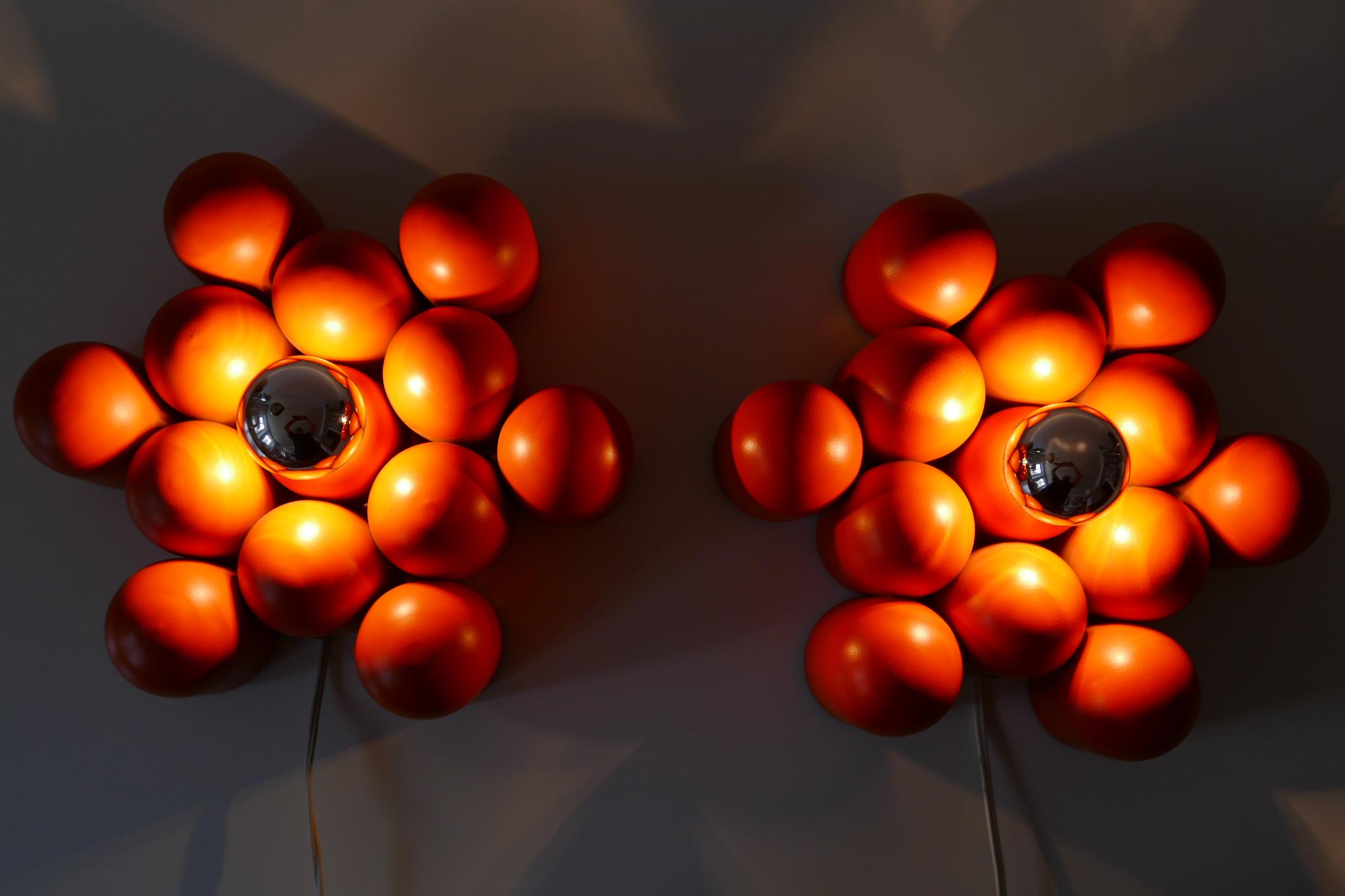 Set of Two Mid-Century Modern Sputnik Wall Lamps or Ceiling Fixtures, 1970s For Sale 5