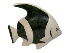 Set of Two Mid-Century Modern Studio Ceramic Fish Figures, Vintage German 1980s