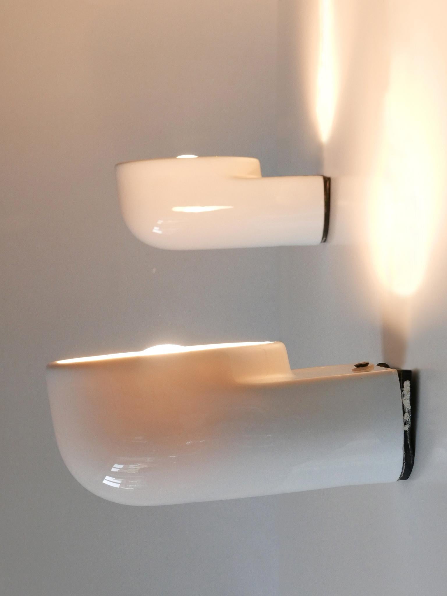 Glazed Set of Two Mid-Century Modern Up & Down Lighter Sconces Pafo by Artemide 1970s