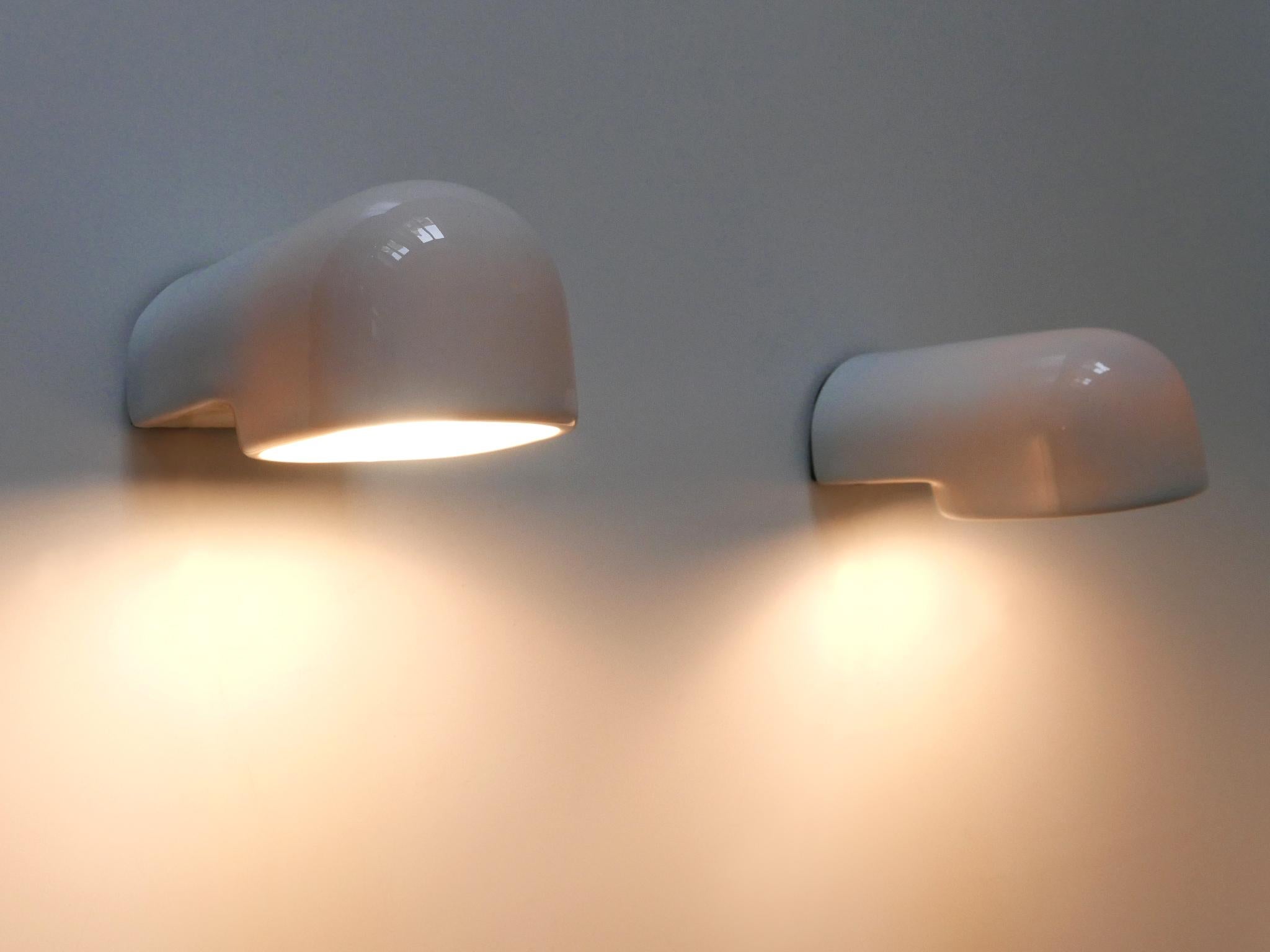 Late 20th Century Set of Two Mid-Century Modern Up & Down Lighter Sconces Pafo by Artemide 1970s