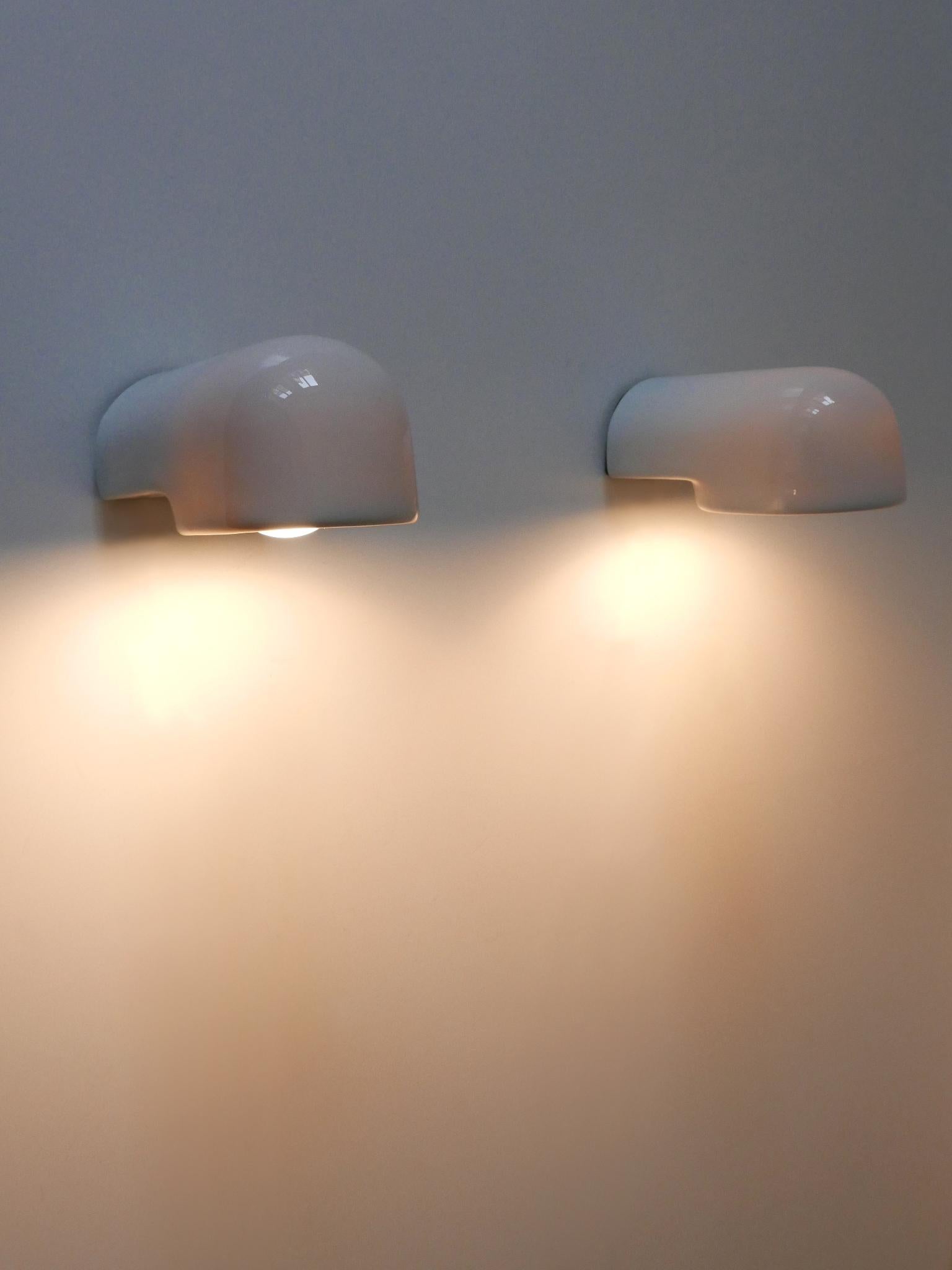 Set of Two Mid-Century Modern Up & Down Lighter Sconces Pafo by Artemide 1970s 1