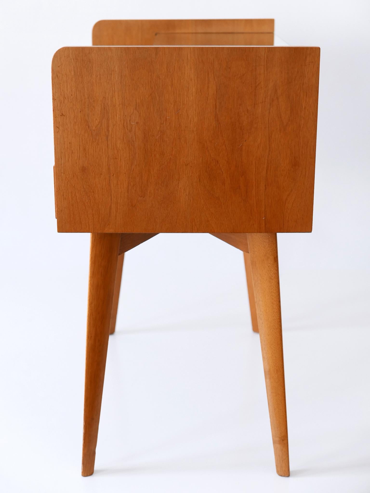 Set of Two Mid Century Modern Walnut Nightstands by WK Möbel Germany 1950s For Sale 9