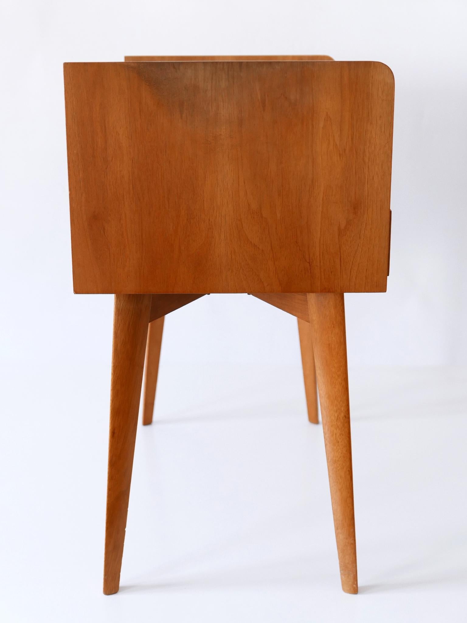 Set of Two Mid Century Modern Walnut Nightstands by WK Möbel Germany 1950s For Sale 10
